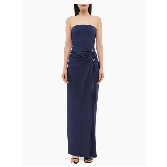 SIMKHAI $795 Emma Ruched Strapless Column Gown Size 4 - Picture 2 of 12